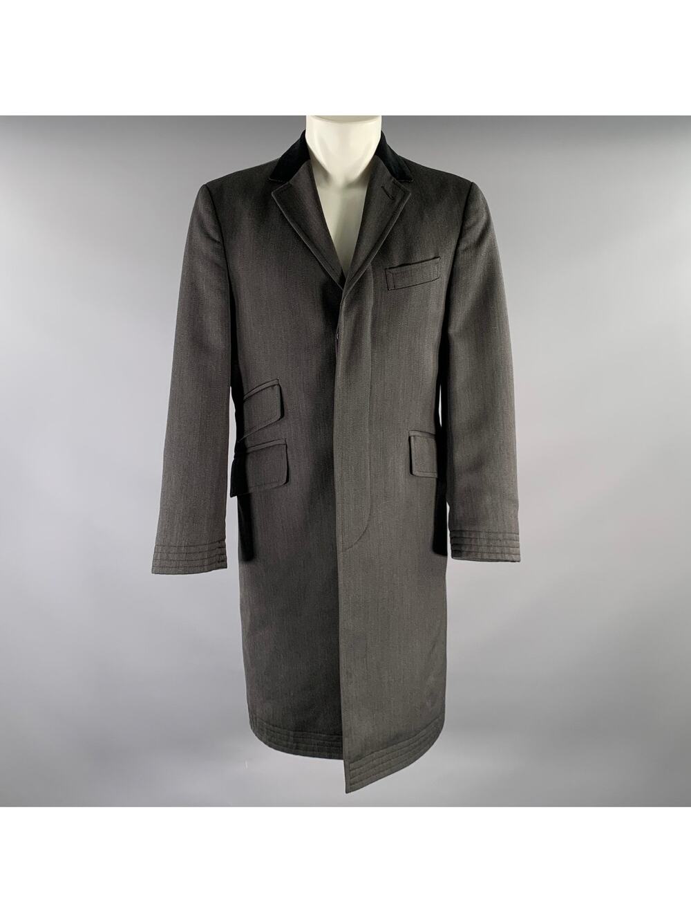 TED BAKER Size S Grey Black Heather Wool Peacoat